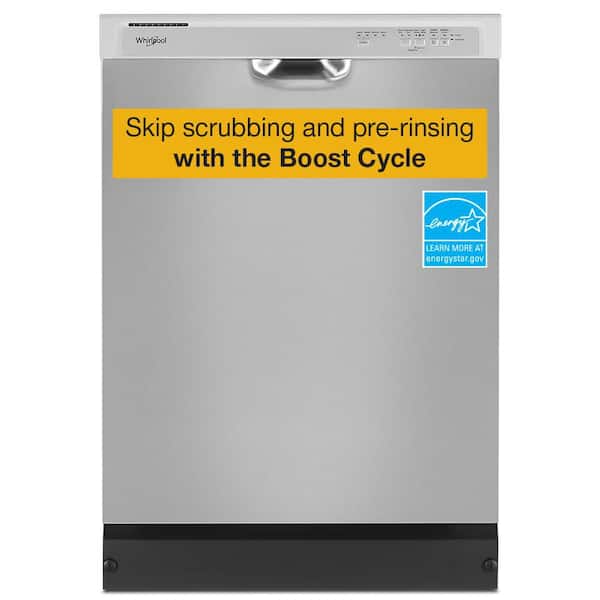 24 in. Front Built-In Tall Tub 57 dBA Dishwasher in Stainless Steel with 4 -Cycles