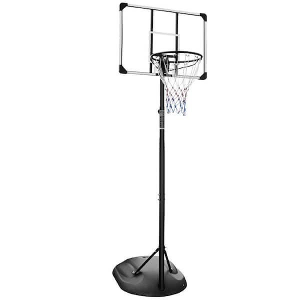 32 In. Backboard Portable Basketball Goal System with Stable Base and Wheels, Height Adjustable 7.5 to 9.2 ft