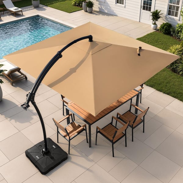 10 ft offset patio hanging umbrella tan Best Choice Products 10ft Market w/Easy Tilt Adjustment, Polyester Shade, 8 Ribs for Backyard, Poolside, Lawn and Garden Transform your outdoor living space with this 10 ft cantilever patio umbrella Large Offset Hanging Cantilever Patio