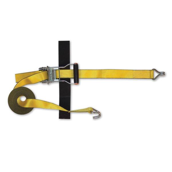 SNAP-LOC 15 ft. x 1.5 in. J-Hook Strap with Anti-Theft Ratchet and Removable Handle in Yellow
