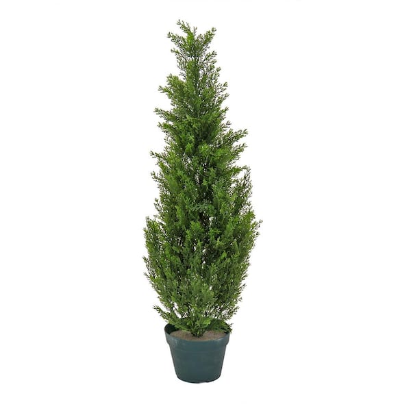 National Tree Company 38" Artificial Cedar Tree in Dark Green Round Growers Pot