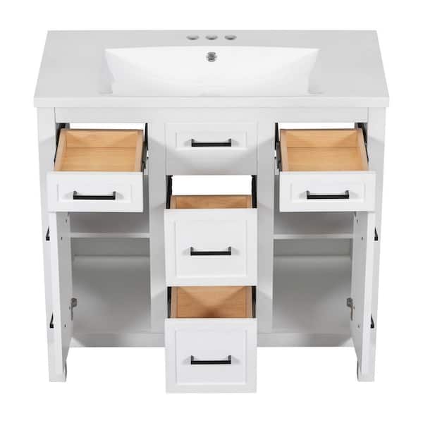 Virubi 36 in. W x 18 in. D x 34 in. H Single Sink Bath