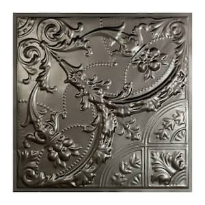Saginaw 2 ft. x 2 ft. Lay-in Tin Ceiling Tile in Argento (20 sq. ft. / case of 5)