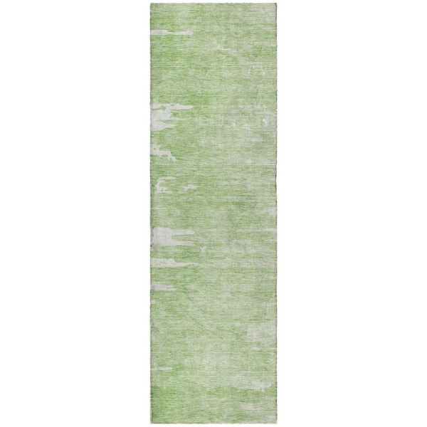 Dream Shag Premium Machine Washable Abstract ADS705 Aloe 2 ft. x 7 ft. Runner Rug