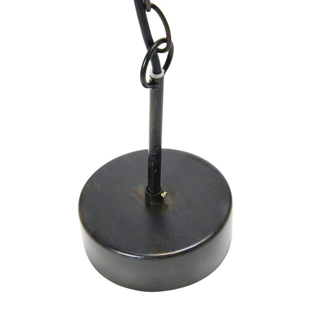 Espresso-Washed Wood Bead Chandelier with Brushed Metal Base