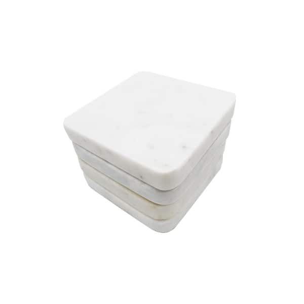 Unbranded Black Marble Square Coasters (4 pc set)