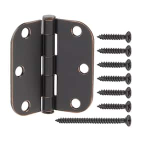 3 in. x 5/8 in. Radius Oil-Rubbed Bronze Squeak-Free Door Hinge