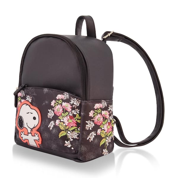 Peanuts Snoopy 10 in. Black Mini Backpack, Small Bookbag
