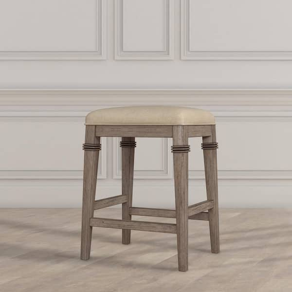 Hillsdale Furniture Arabella 25.25 in. Distressed Gray and Ecru