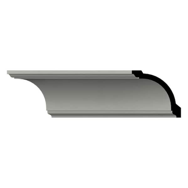 Ekena Millwork Wesley 3 in. D x 4.125 in. W x 96 in. L Polyurethane Crown Moulding