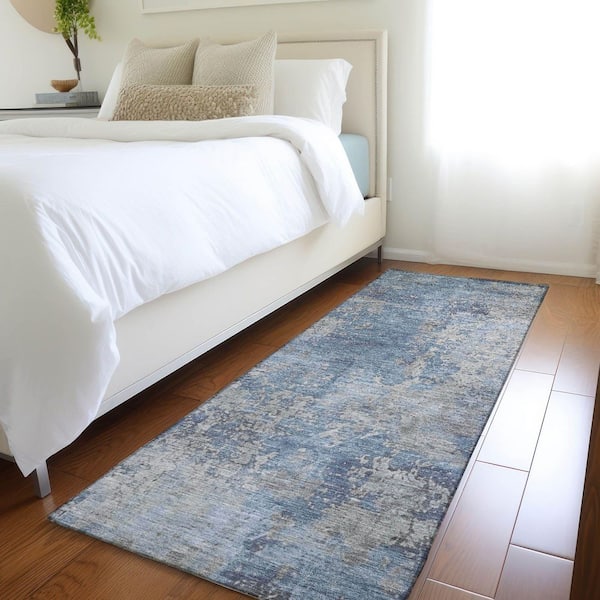 Chantille Machine Washable Indoor/Outdoor Abstract ACN1789 Denim 2 ft. 3 in. x 7 ft. 6 in. Runner Rug