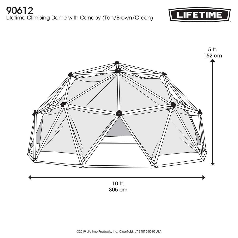 Lifetime 10 ft. Green and Brown Steel Dome Climber with Canopy