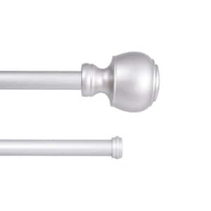 Fast Fit Easy Install Buchanan 66 in. - 120 in. Adjustable Double Curtain Rod 5/8 in. Dia., Satin Nickel with Finials