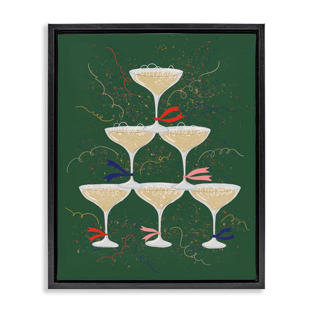 Celebration Drinks Tower by Kristina Hultkrantz Black Floater Frame Food Graphic Art Print 31 in. x 25 in. price history on PriceWatchPro