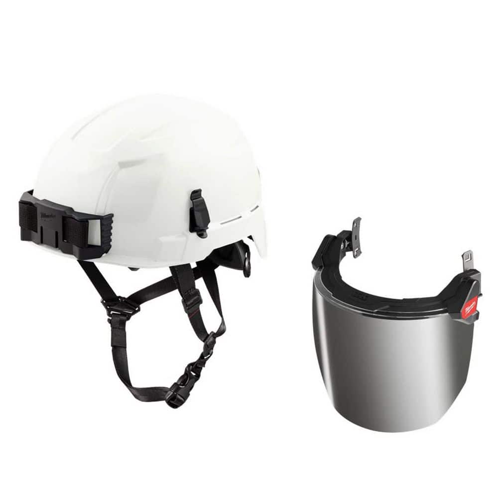 BOLT White Type 2 Class E Non-Vented Safety Helmet W/ BOLT Mirrored Dual Coat Lens Full Face Shield price history on PriceWatchPro