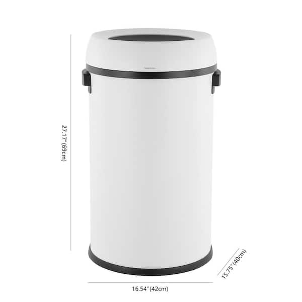 happimess Chuck Kitchen/Office 17.2 Gal. White Open-Top Trash Can