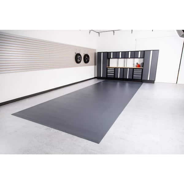 Ceramic Textured 8.5 ft. x 22 ft. Slate Grey 75 mil Vinyl Garage Flooring Roll