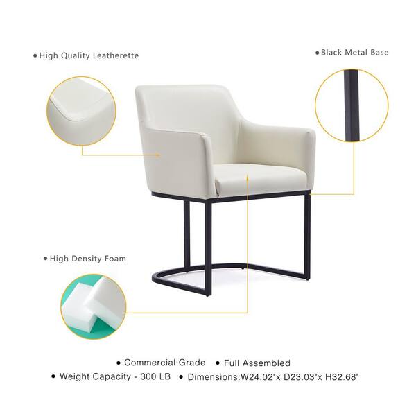 Manhattan Comfort Modern Serena 6 Piece Dining Set Upholstered in Leatherette with Steel Legs in Cream Manhattan Comfort Modern Serena 6 Piece Dining Set Upholstered in Leatherette with Steel Legs in Cream