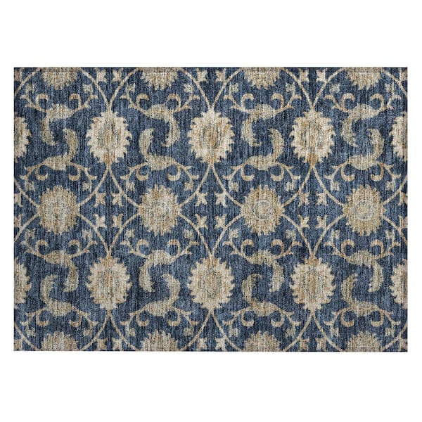 Chantille Machine Washable Indoor/Outdoor Abstract ACN3130 Navy 2 ft. x 3 ft. Accent Rug