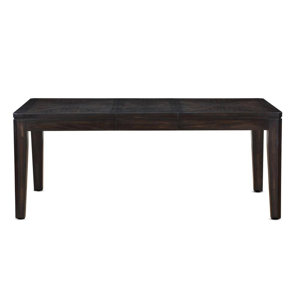 Espresso Extendable Wood Dining Table with Locking Leaf