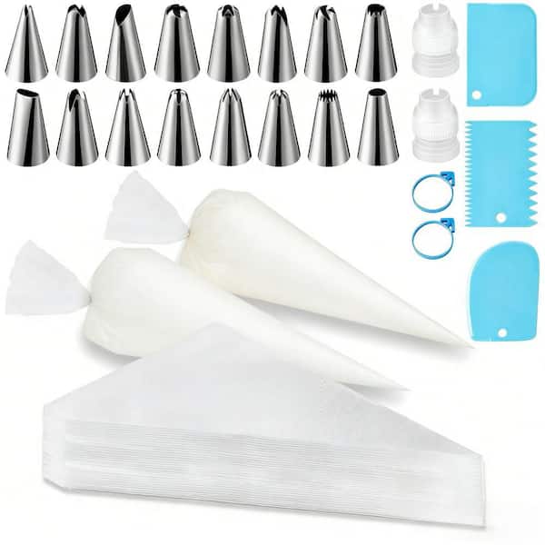 12 in. Piping Bags and Tips Set for Kitchen, Cake Decorating and Baking Supplies