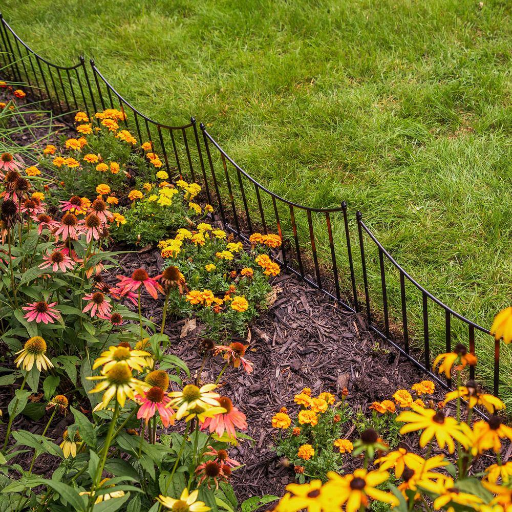 Black Steel 24" x 18" Decorative Fence Border