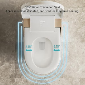 Yulika 1-Piece Bidet Toilet for Bathrooms, Toilet with Warm Water Sprayer and Dryer, Heated Bidet Seat with LED Display