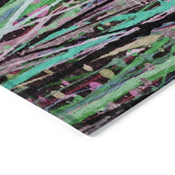 Chantille Machine Washable Indoor/Outdoor Abstract ACN2125 Teal 2 ft. 3 in. x 7 ft. 6 in. Runner Rug