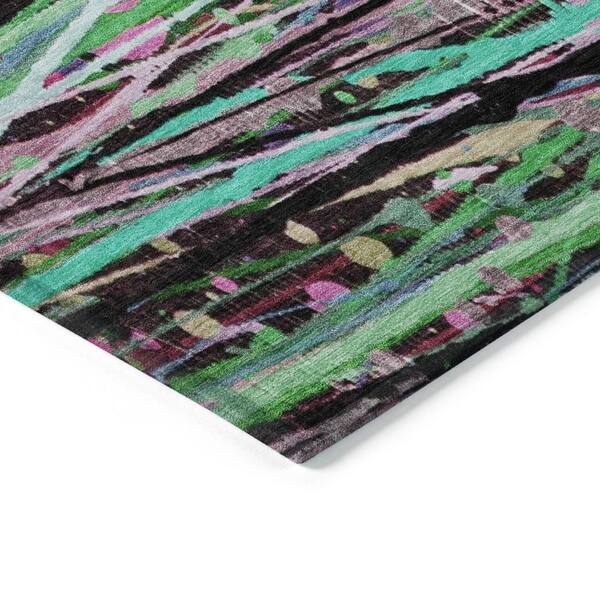 Chantille Machine Washable Indoor/Outdoor Abstract ACN2125 Teal 9 ft. x 12 ft. Area Rug