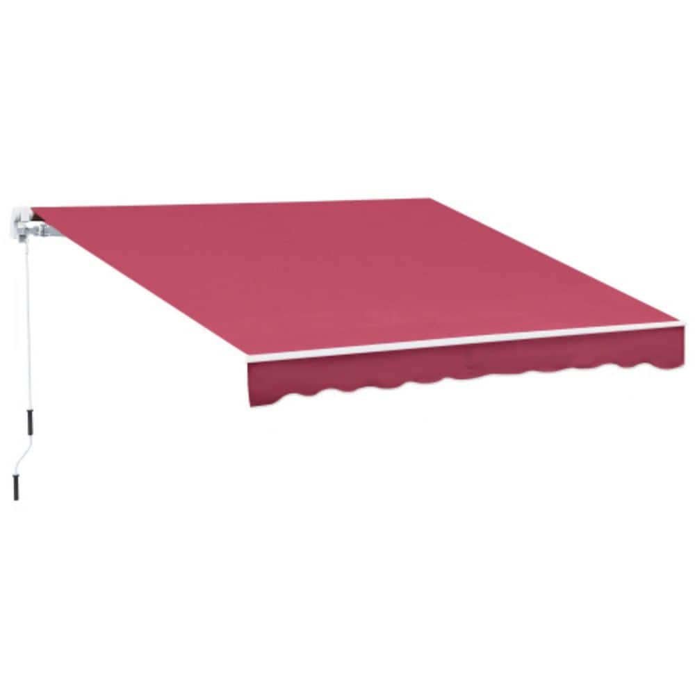 13 ft. x 8 ft. Retractable Awning, Patio Awning with Manual Crank Handle, UV Resistant Waterproof Fabric, Burgundy price history on PriceWatchPro
