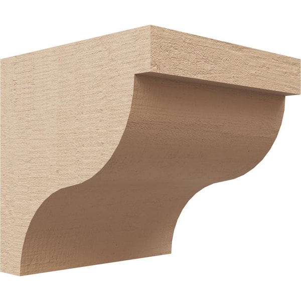 Ekena Millwork 4 in. x 4 in. x 4 in. Series 1 Wide Garner Rough Cedar Woodgrain Timberthane Polyurethane Corbel, Primed Tan