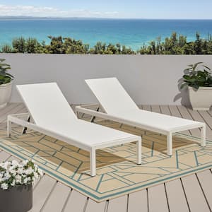 Cape Coral White 2-Piece Aluminum Outdoor Chaise Lounge