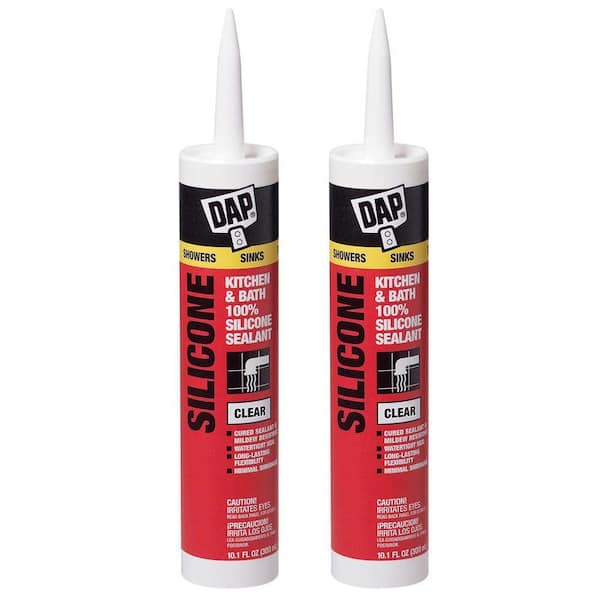 DAP 10.1 oz. Clear 100% Silicone Kitchen and Bath Sealant (2-Pack)-DISCONTINUED