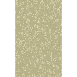 Beige Minimalist Tropical Leaves Printed Non-Woven Non-Pasted Textured Wallpaper 57 Sq. Ft.