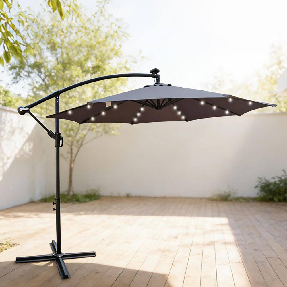 10 ft. Steel Patio Umbrella in Medium grey with Crank and Cross price history on PriceWatchPro