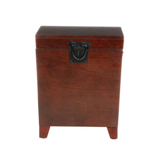 HomeRoots Bernadette 20.75 in. W Brown 24 in. R Square Wood End Table with Solid Wood 1-Piece