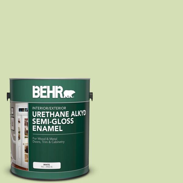 BEHR 1 gal. 420C3 Celery Bunch Urethane Alkyd SemiGloss Enamel