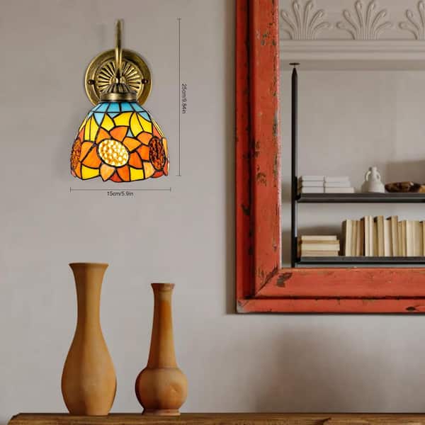 Tiffany TASCHEN　ティファニー　タッツェン Reviews for OUKANING 20 in. 4-Light Colorful Vintage Tiffany