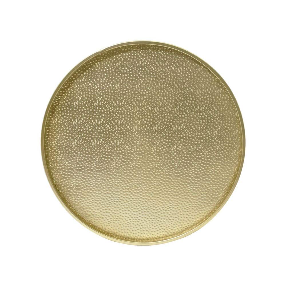 Desert Fields 28'' Gold Hammered Iron Round Coffee Table