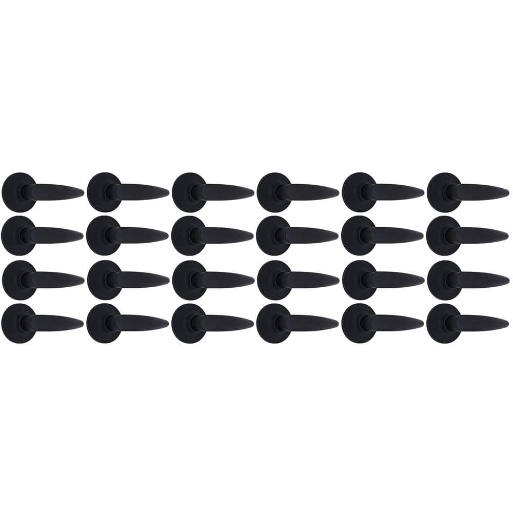 Straight Matte Black Hall/Closet Door Lever 24-Pack