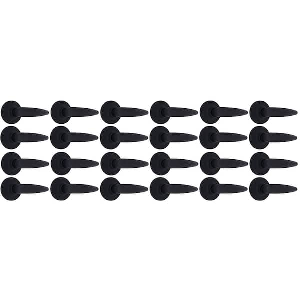 Straight Matte Black Hall/Closet Door Lever 24-Pack
