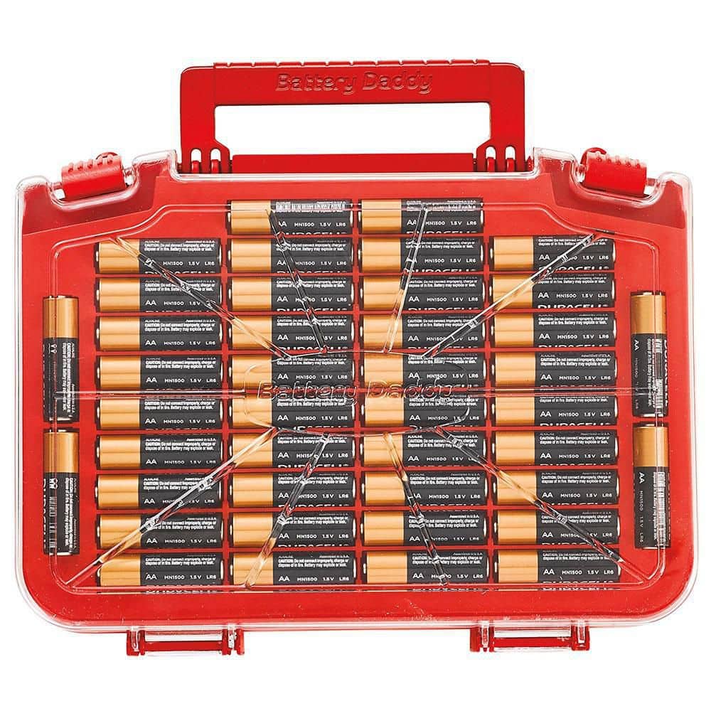 Battery Daddy 150 Battery Organizer and Storage Case with Tester BADAS-PD40