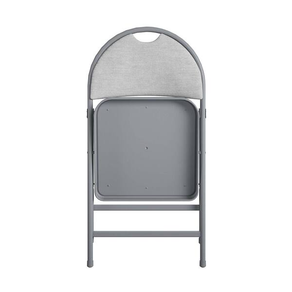 TUBULAR STEEL FOLDING CHAIR グレー2脚 2 pack) Mainstays All-Steel Metal Folding Chair, Gray