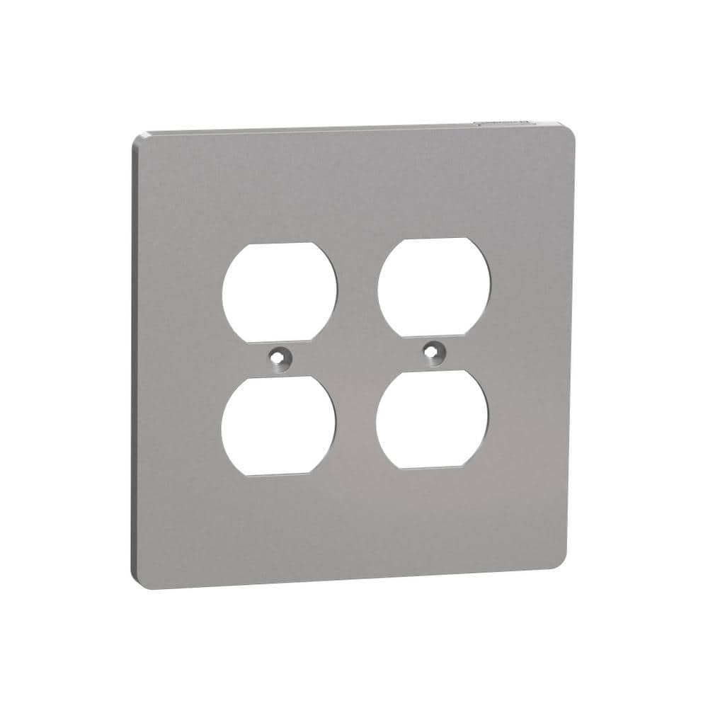 Square D X Series 2Gang Midsize Plus Duplex Outlet Wall Plate Matte