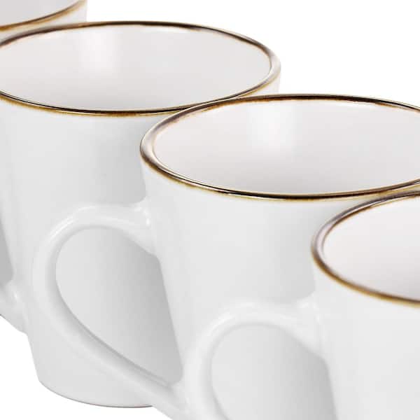 Mug Irish Coffee Set of 2 White with GOLD Trim NEW Cup Mug Tea Coffee