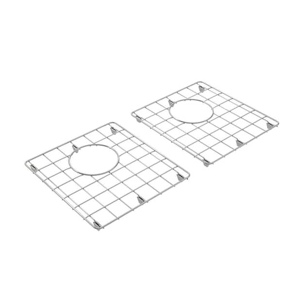Glacier Bay 14.5 in. x 13.25 in. Sink Grid for 34 in. Apron Front Fireclay Double Bowl Kitchen Sink in Stainless Steel