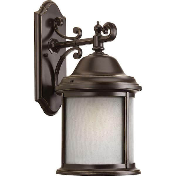Progress Lighting Ashmore Collection 1-Light Antique Bronze Fluorescent 20.5 in. Outdoor Wall Lantern Sconce