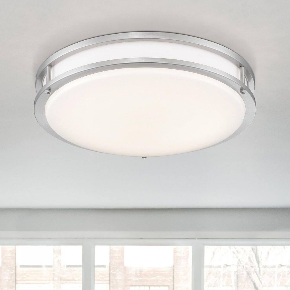 16 in. Voice Controlled Colors Brushed Nickel Smart Selectable CCT LED Ceiling Light Flush Mount price history on PriceWatchPro