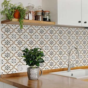 Black and Brown R99 4 in. x 4 in. Vinyl Peel and Stick Tile (24-Tiles, 2.67 sq. ft./Pack)