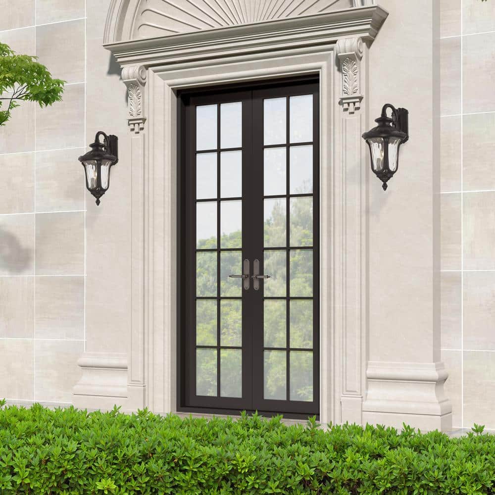 Oxford Elegance Bronze 3-Light Outdoor Wall Lantern with Clear Water Glass